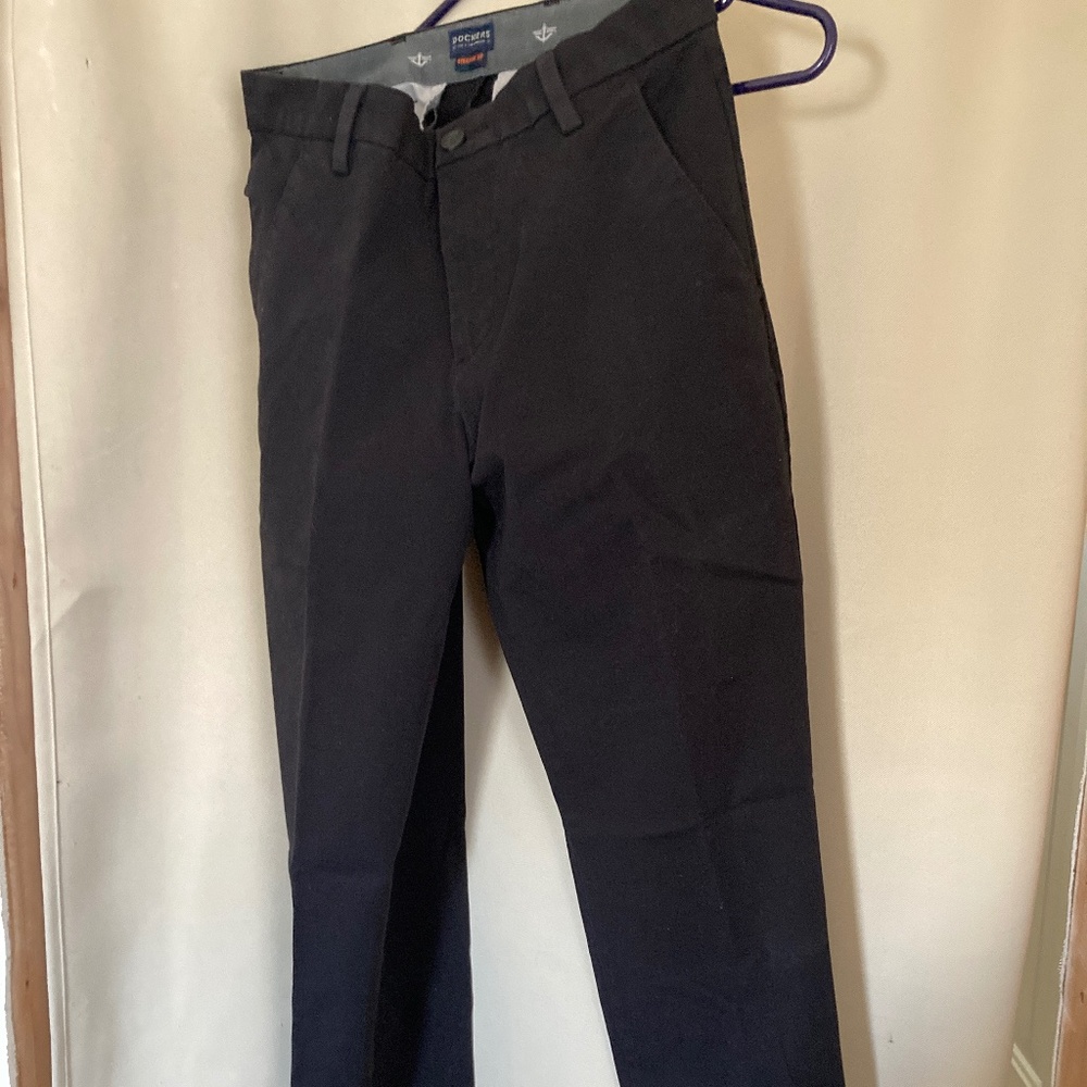 Dockers 360 flex Flat Front Straight Pant Slacks 30 x 30 Mens black